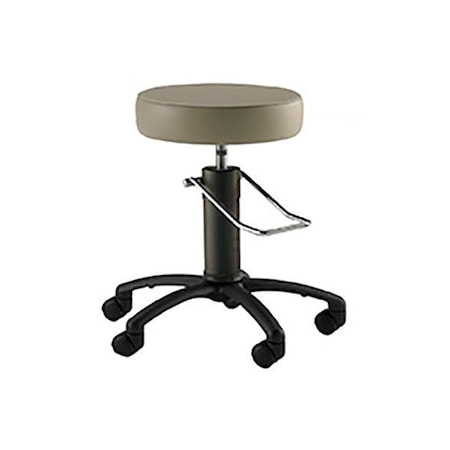 Surgical Stool W/ Black Base, No Back Rest, Gray